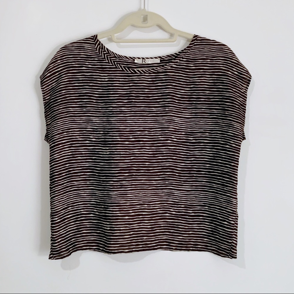 Rumors Striped crop top with open back detail